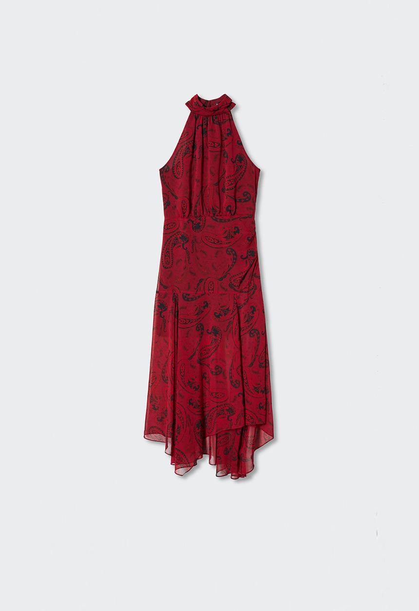 MANGO - Dress sunrise - red