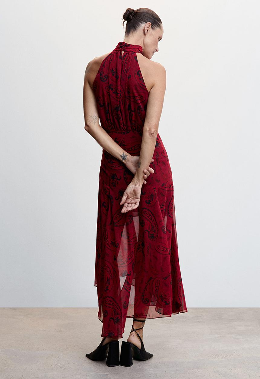 MANGO - Dress sunrise - red