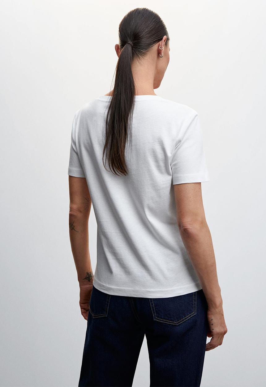 MANGO - T-shirt chalapi - white