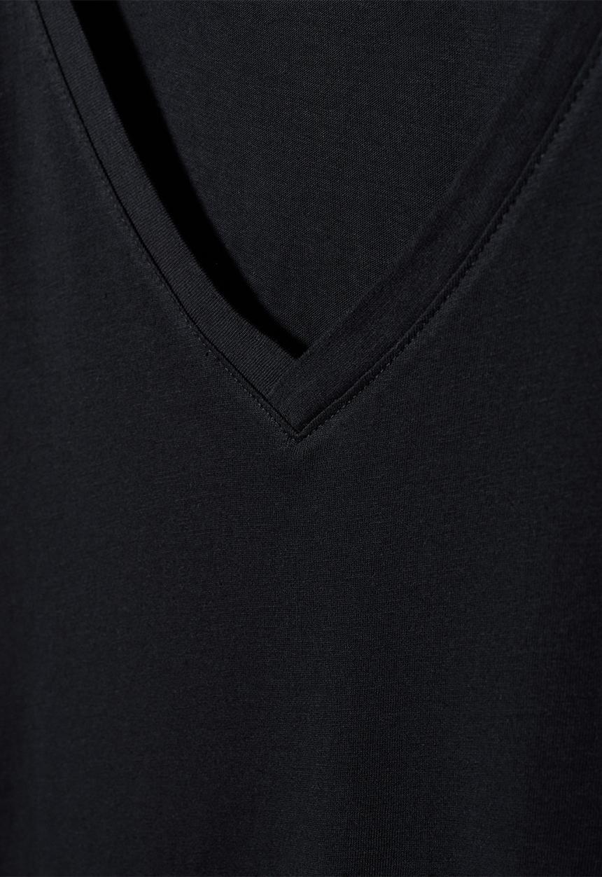 MANGO - T-shirt chalapi - black
