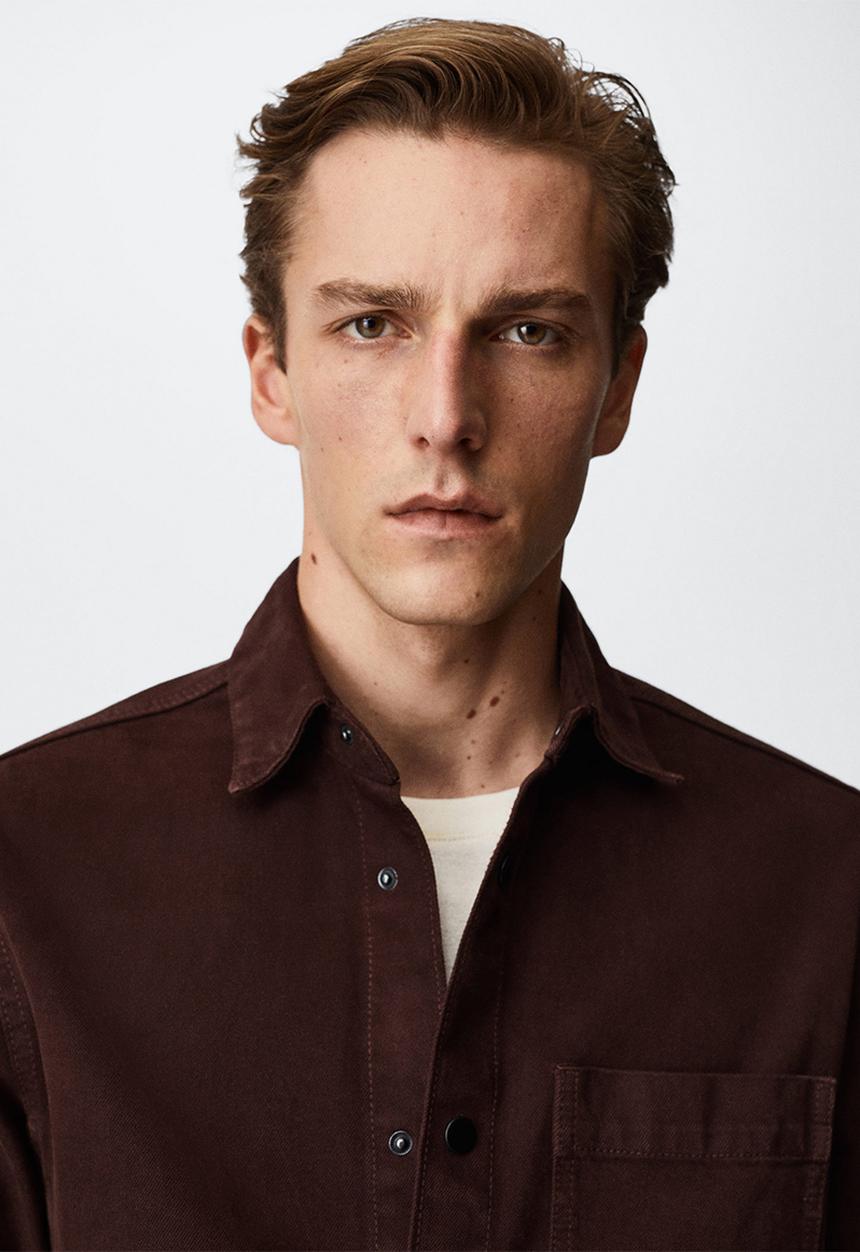 MANGO - Overshirt guy - burgundy