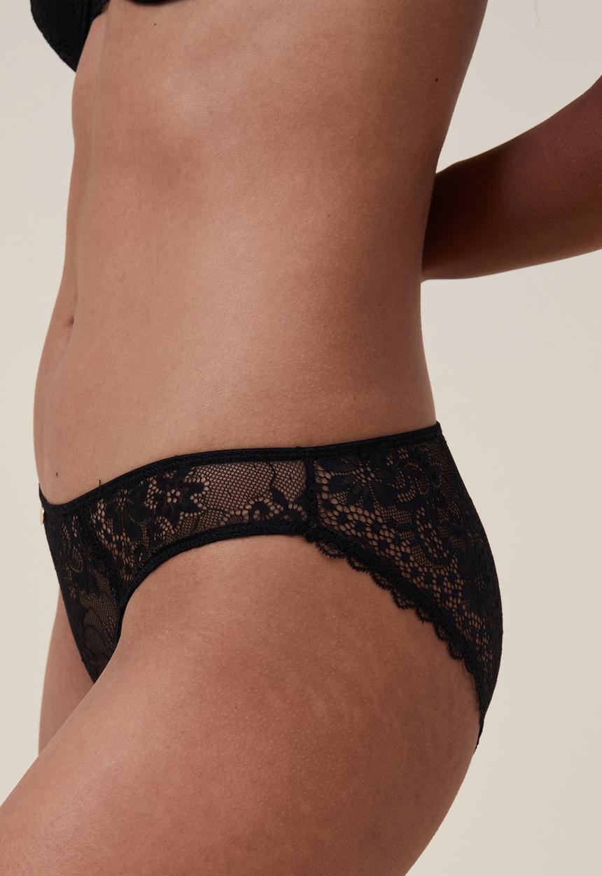 Cotton On - Cassie lace bikini brief - black