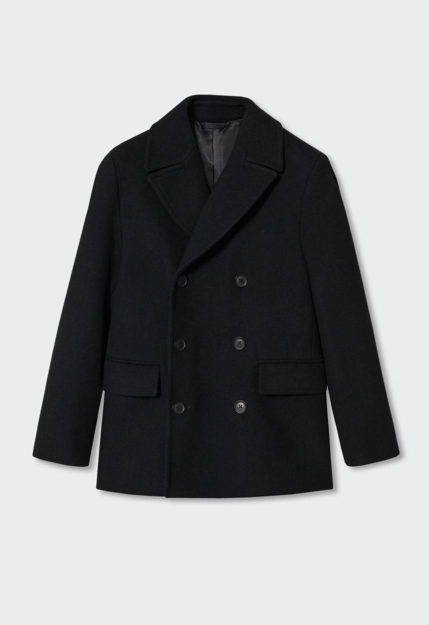 MANGO - Coat db tinof - black