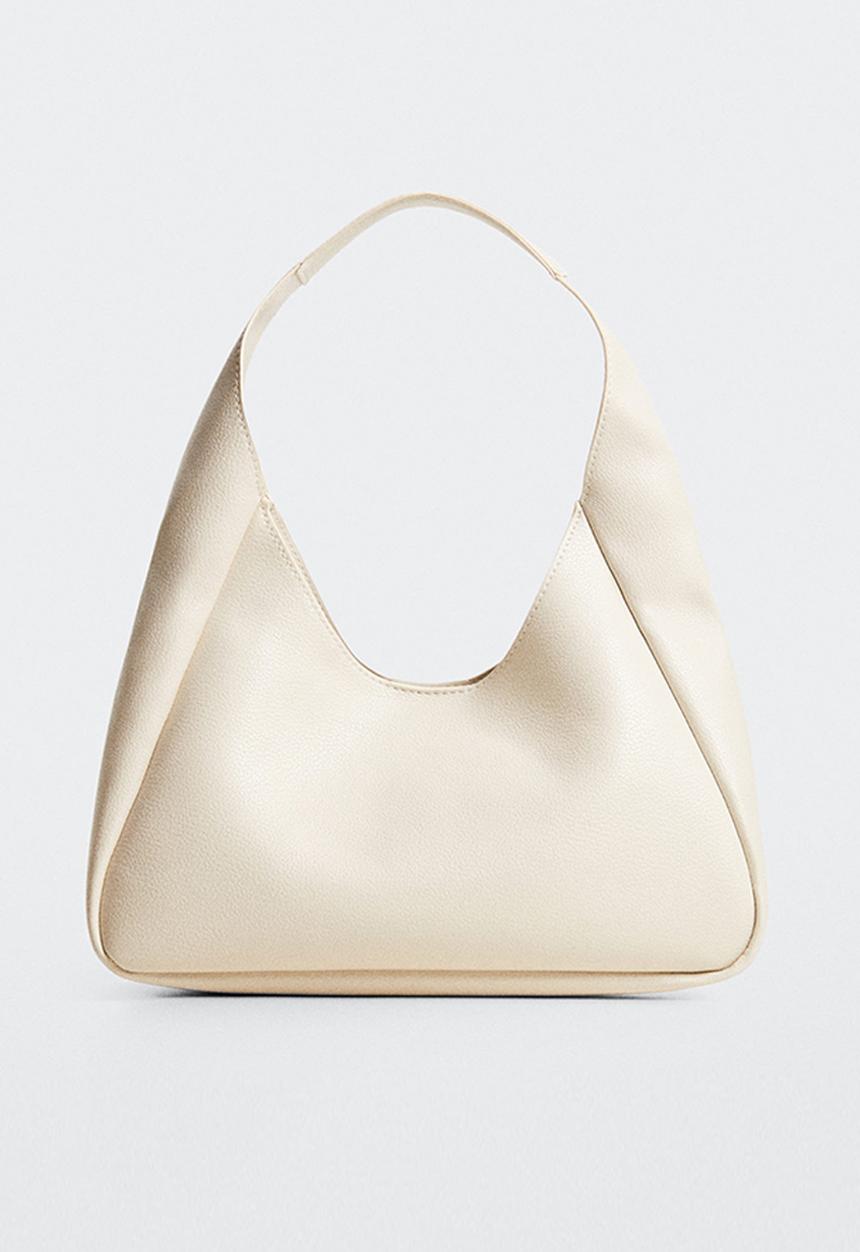 MANGO - Faux-leather bag - off white