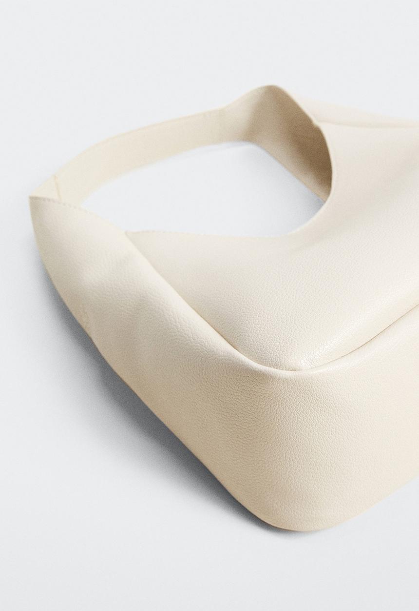 MANGO - Faux-leather bag - off white