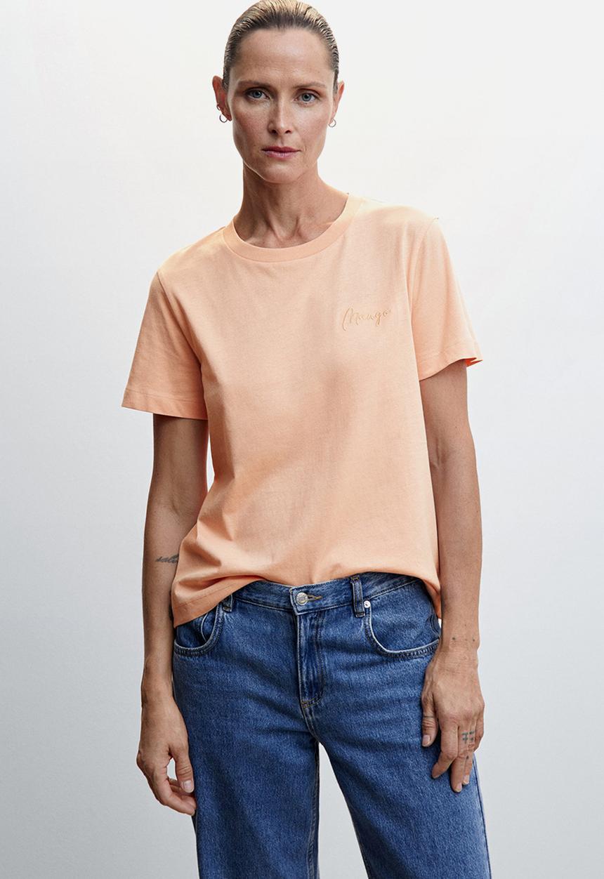MANGO - T-shirt berry-h - light pastel orange
