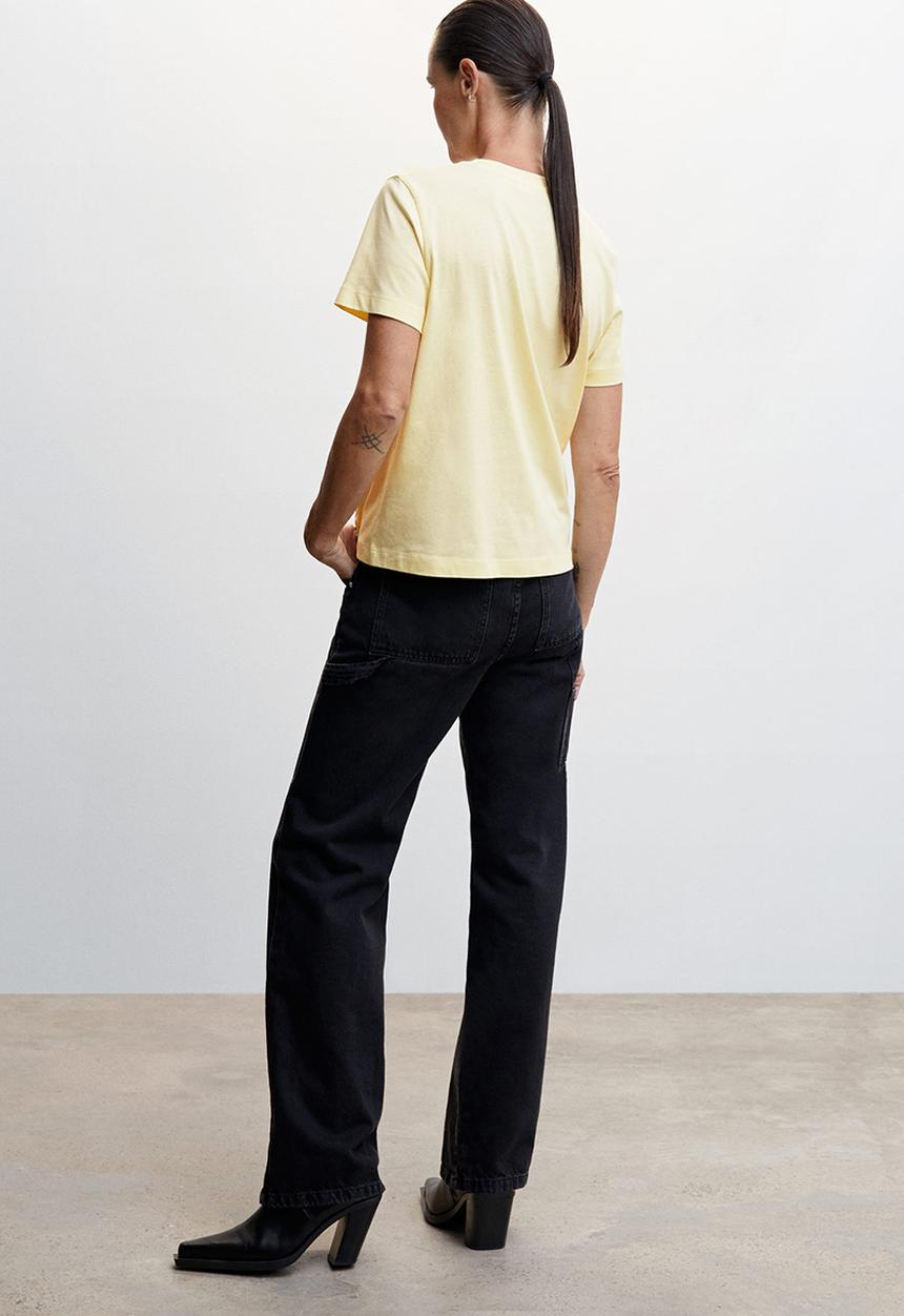MANGO - T-shirt berry-h - light pastel yellow