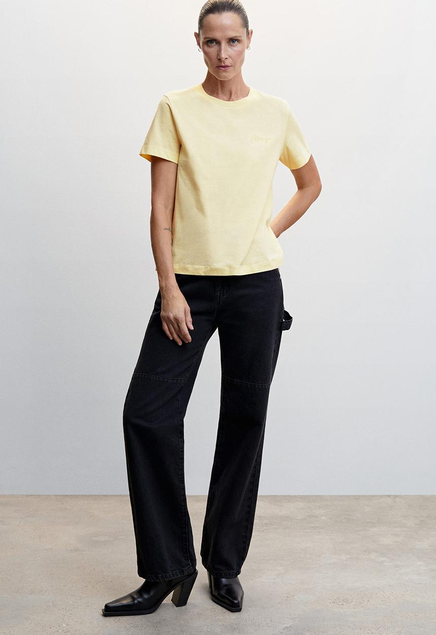 MANGO - T-shirt berry-h - light pastel yellow