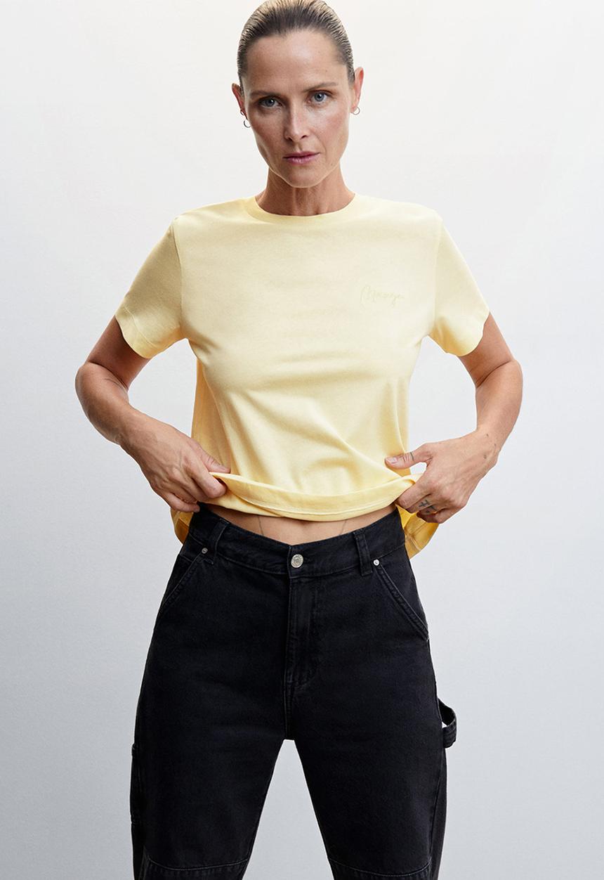 MANGO - T-shirt berry-h - light pastel yellow