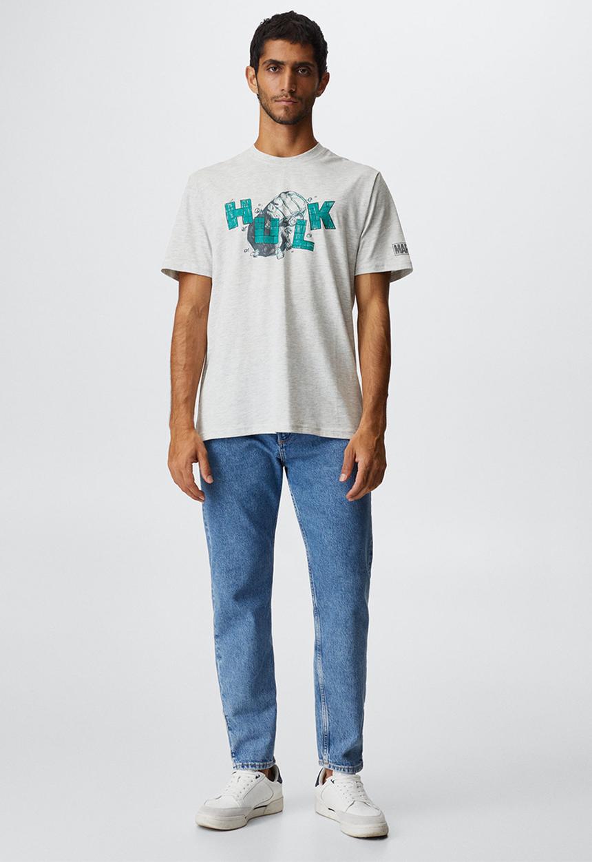 MANGO - T-shirt hulk-h - light heather grey
