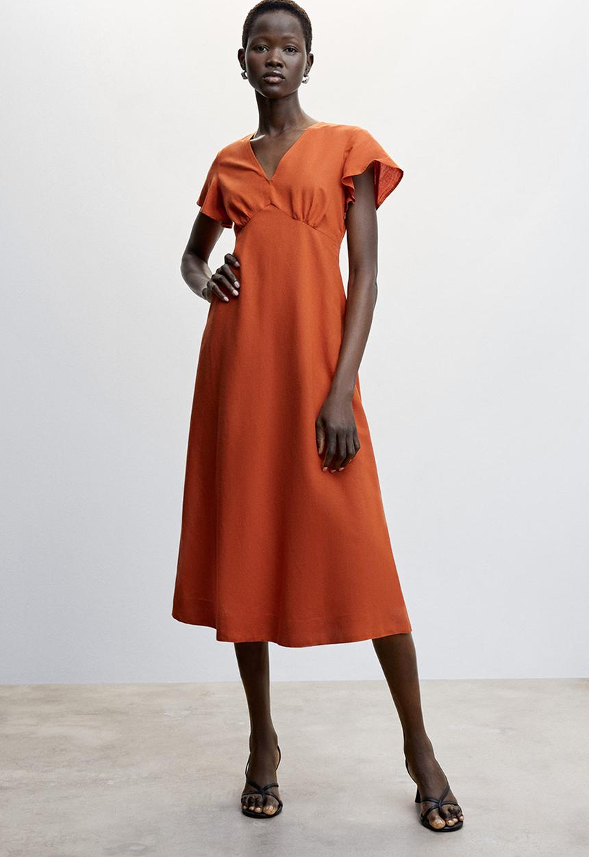 MANGO - Dress mogambol-h - orange