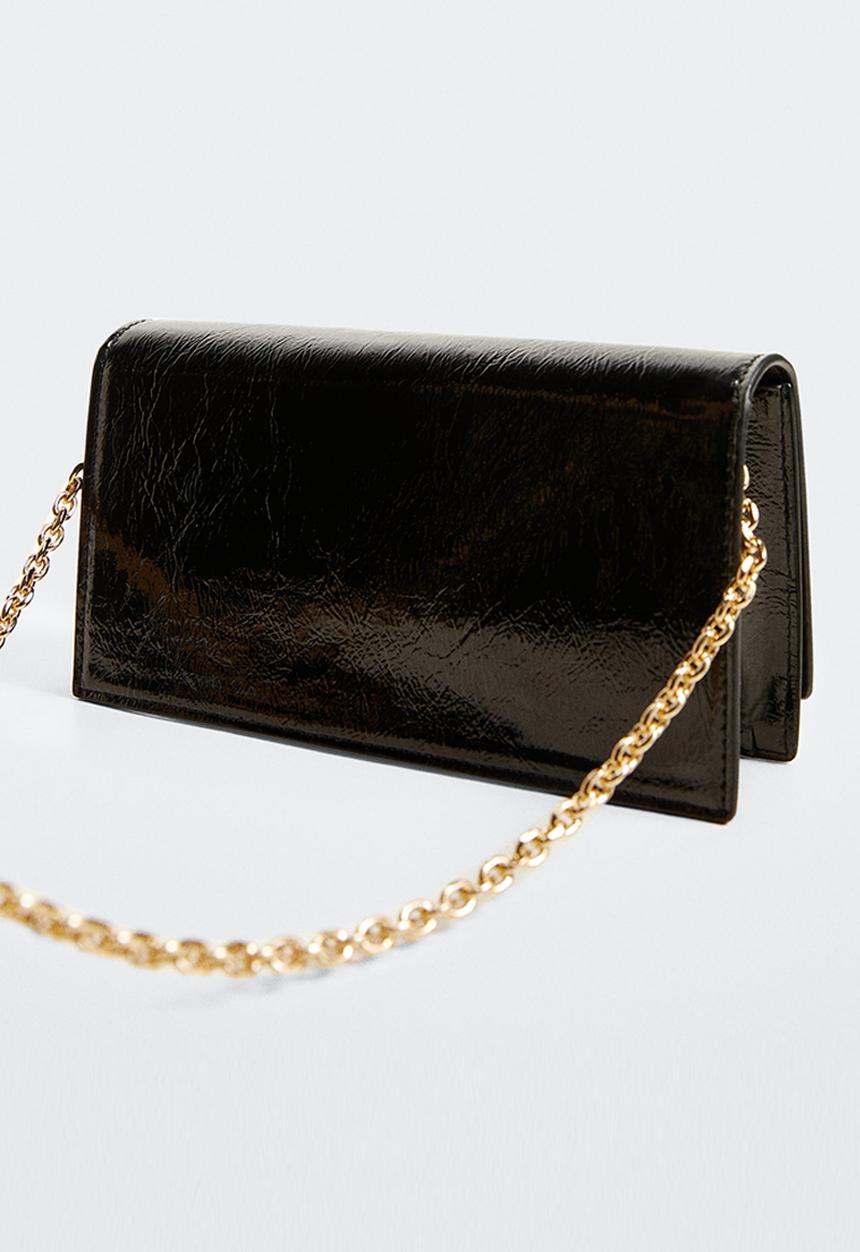 MANGO - Flap chain bag - black