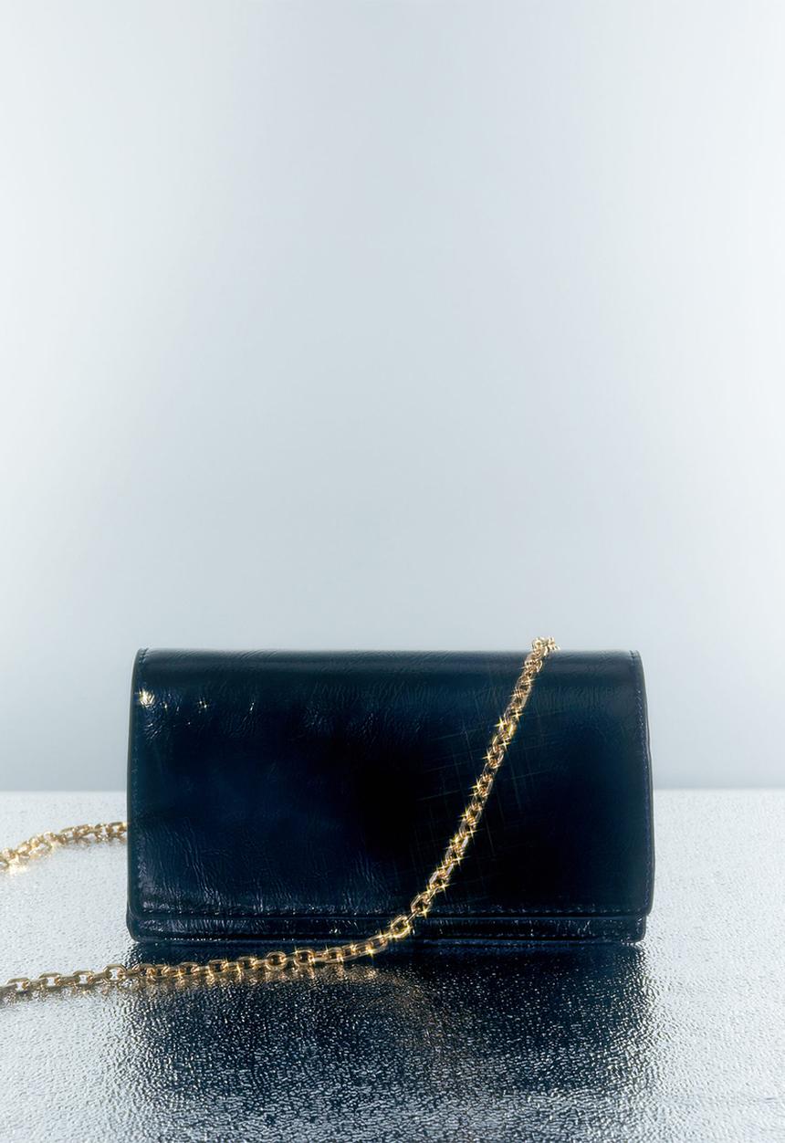 MANGO - Flap chain bag - black