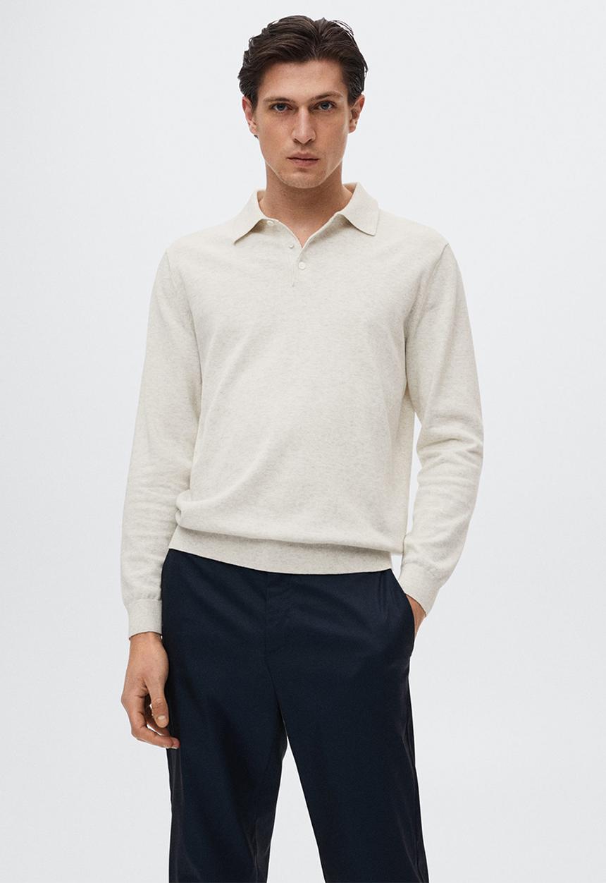 MANGO - Polo shirt tens - light heather grey