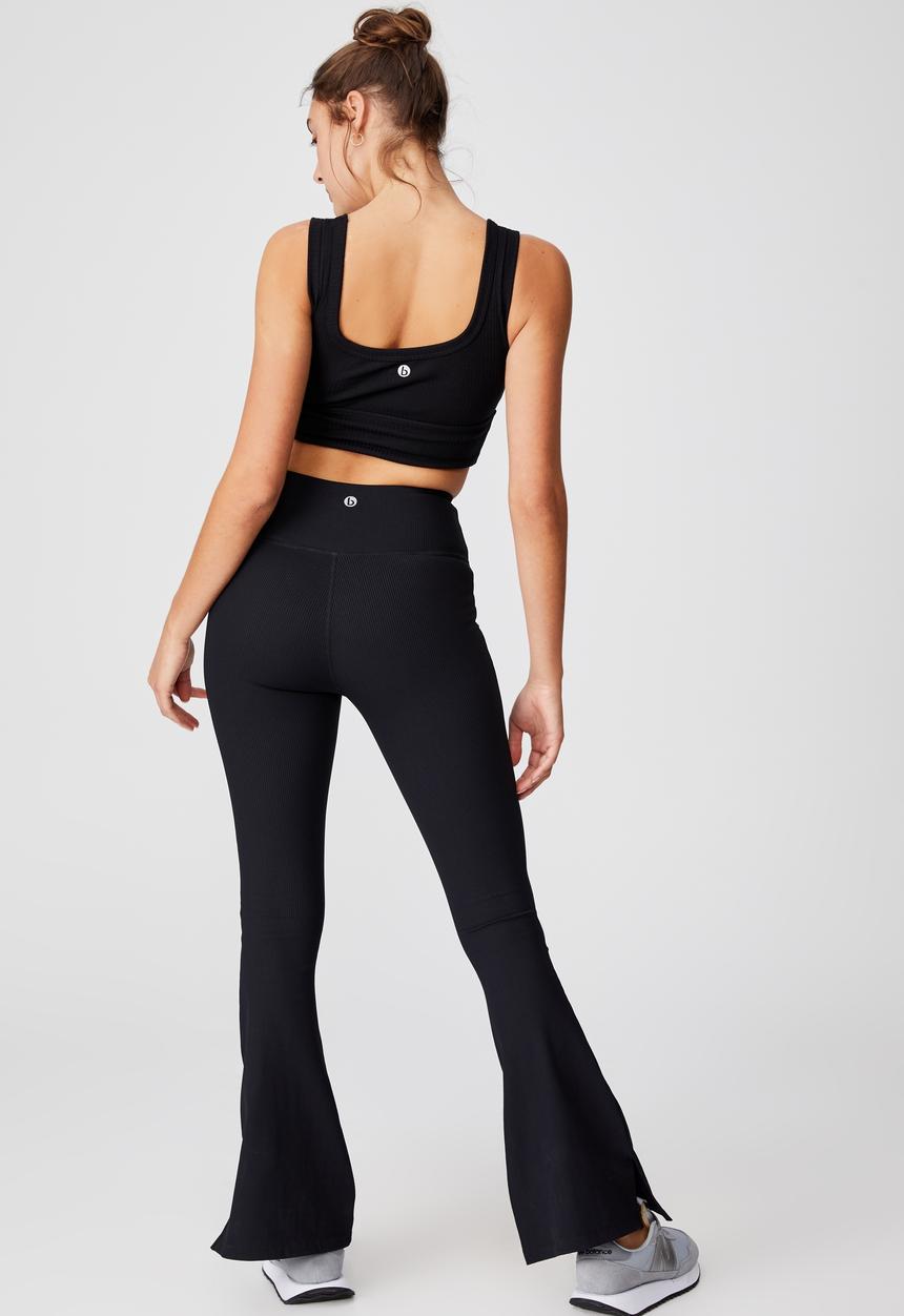 Cotton On - Active rib flare - black