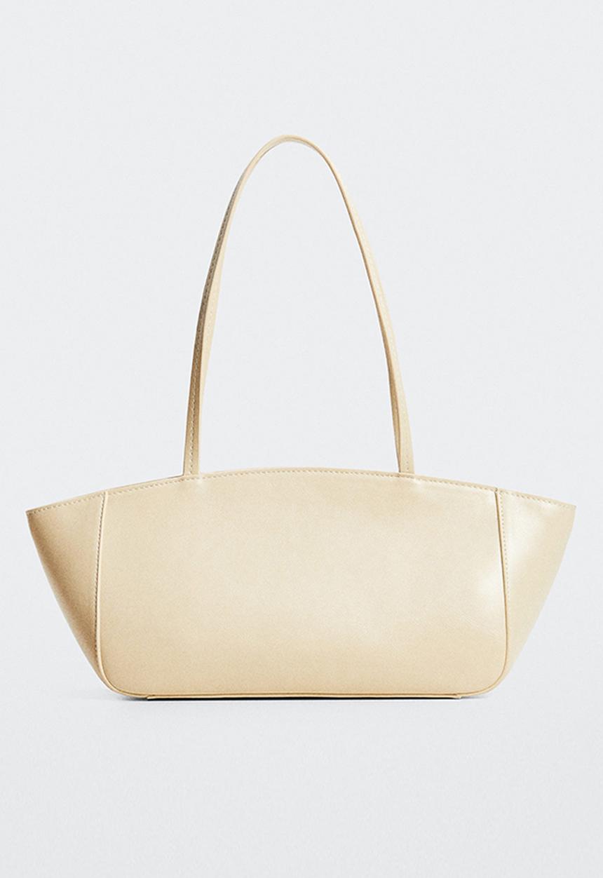 MANGO - Elongated double handle bag - ivory white