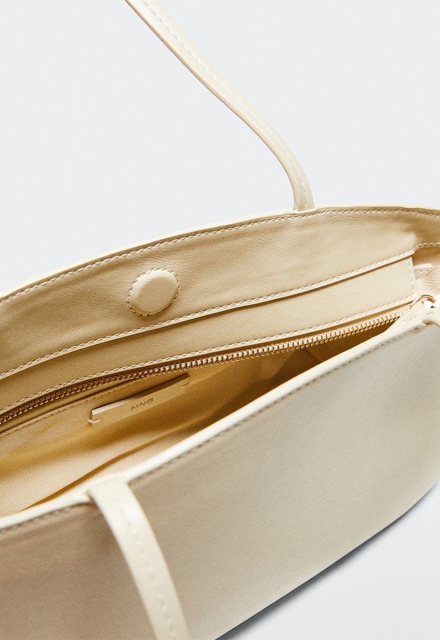 MANGO - Elongated double handle bag - ivory white