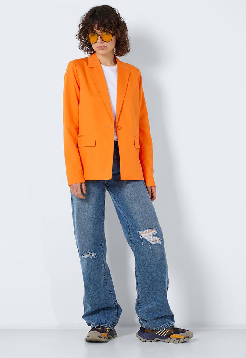 Noisy May - Thea long sleeve blazer- vibrant orange
