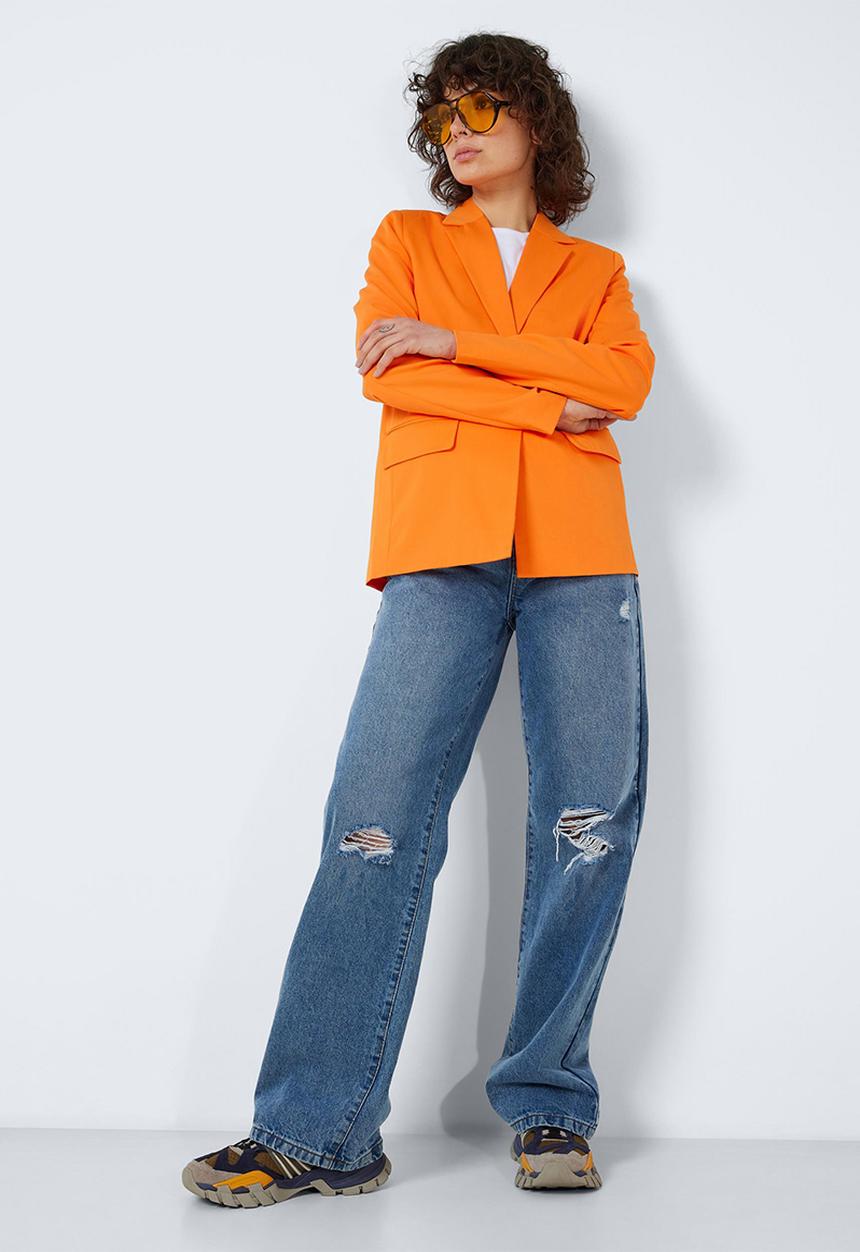 Noisy May - Thea long sleeve blazer- vibrant orange