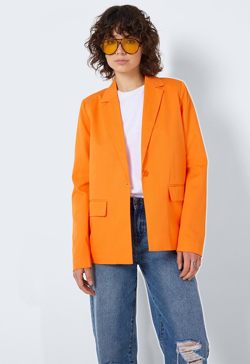 Noisy May - Thea long sleeve blazer- vibrant orange