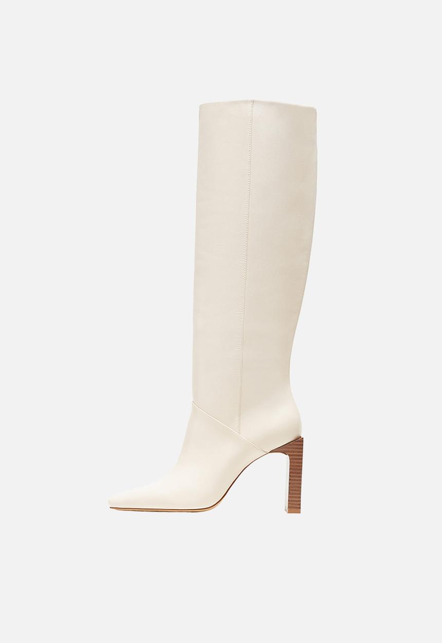 MANGO - Mary knee high boot - white