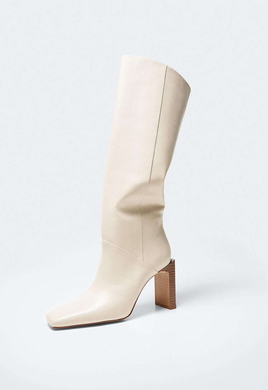 MANGO - Mary knee high boot - white