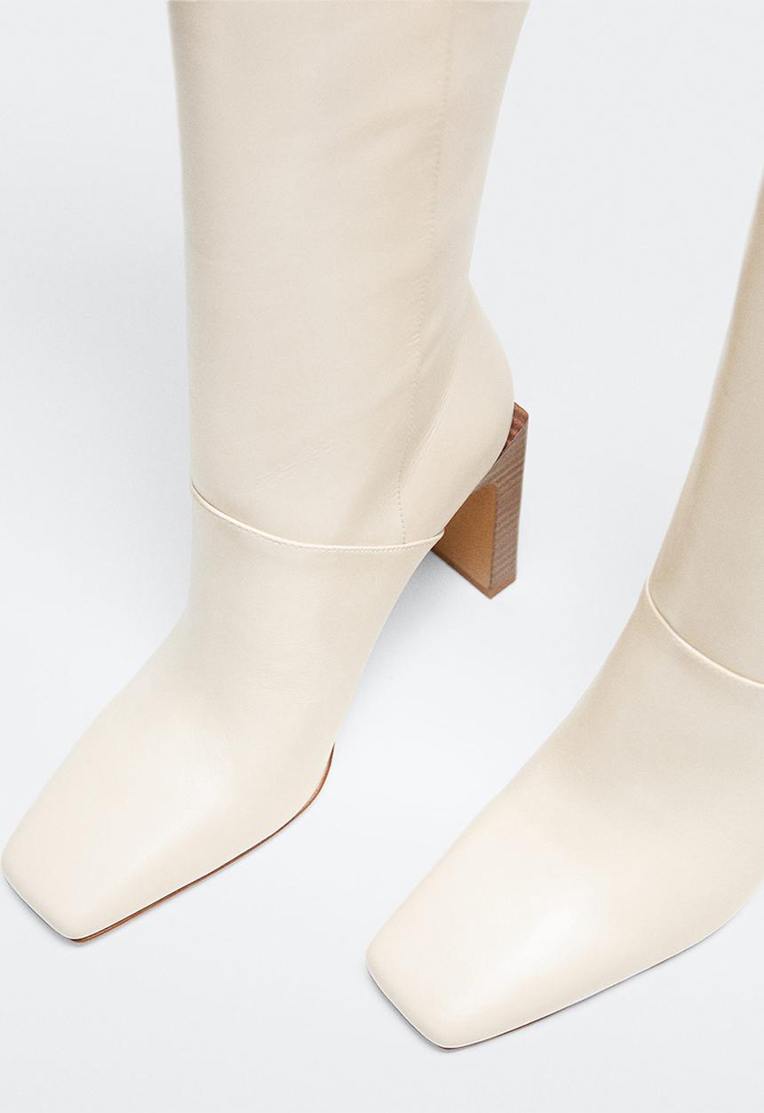 MANGO - Mary knee high boot - white