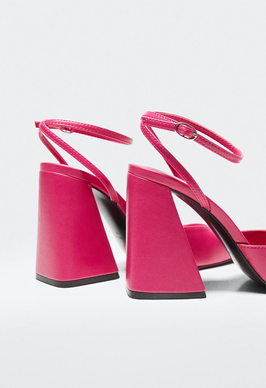 MANGO - Disco ankle strap heel - pastel pink