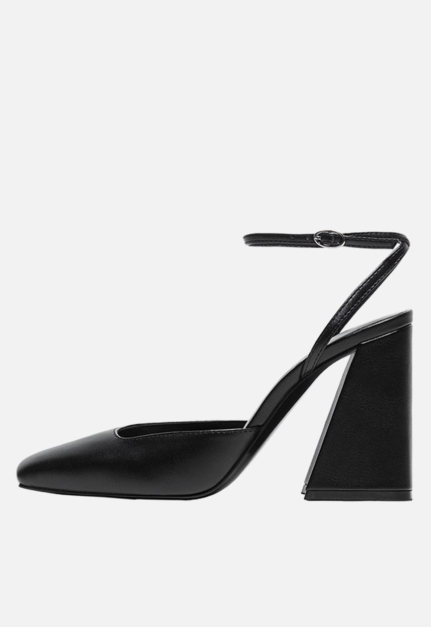 MANGO - Disco ankle strap heel - black