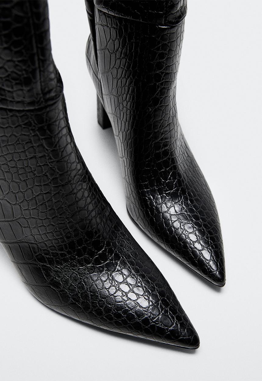 MANGO - Daily1 knee high boot - black