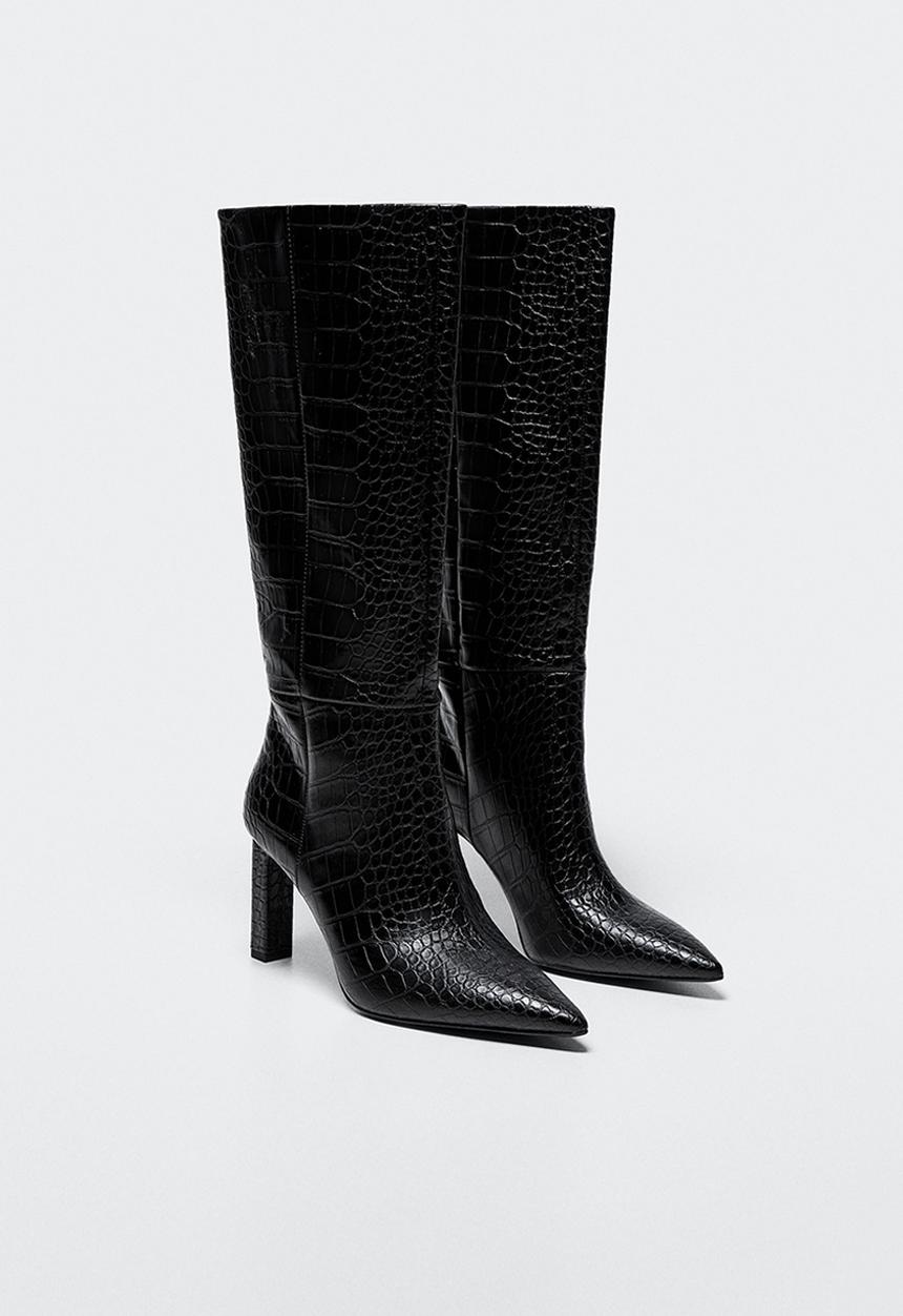 MANGO - Daily1 knee high boot - black