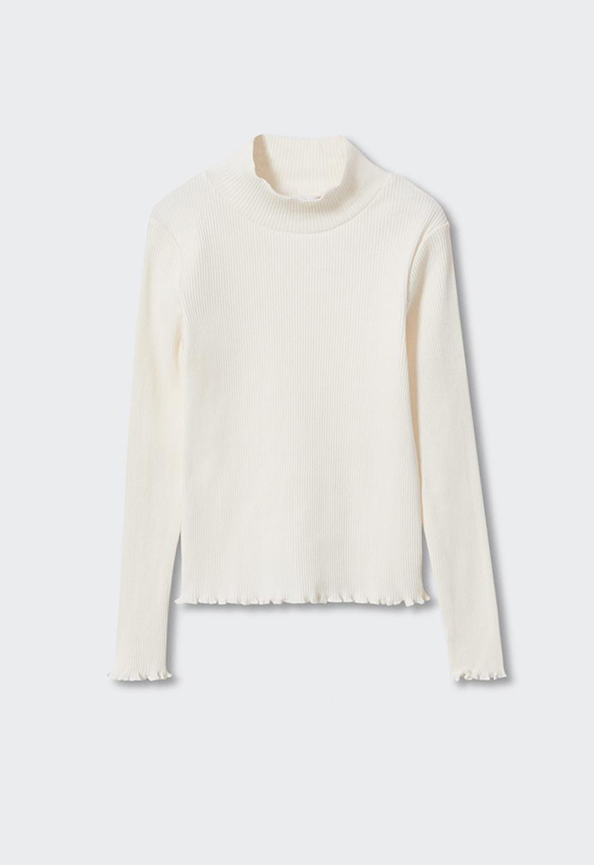 MANGO - T-shirt turborib - natural