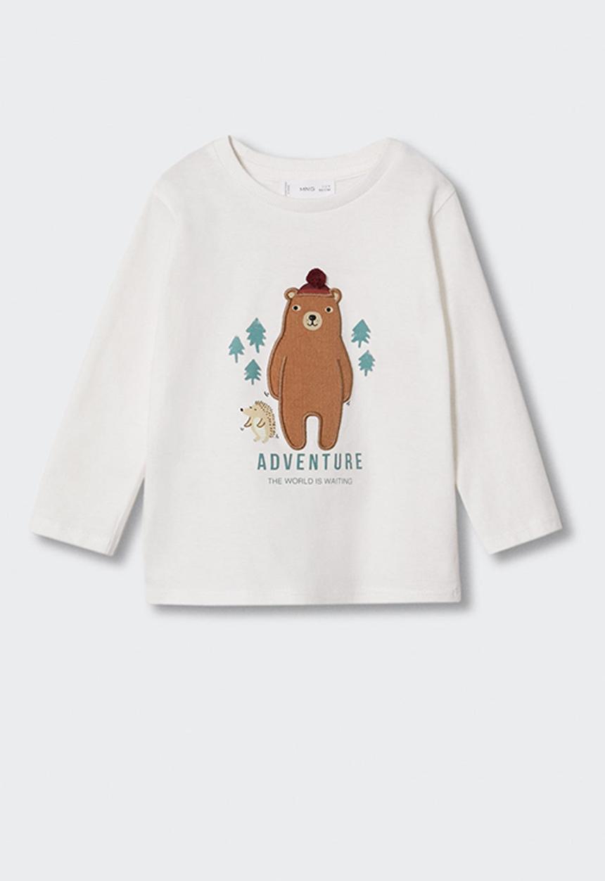 MANGO - T-shirt oso - white