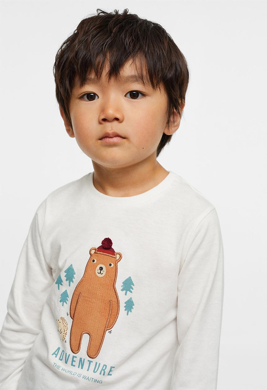 MANGO - T-shirt oso - white
