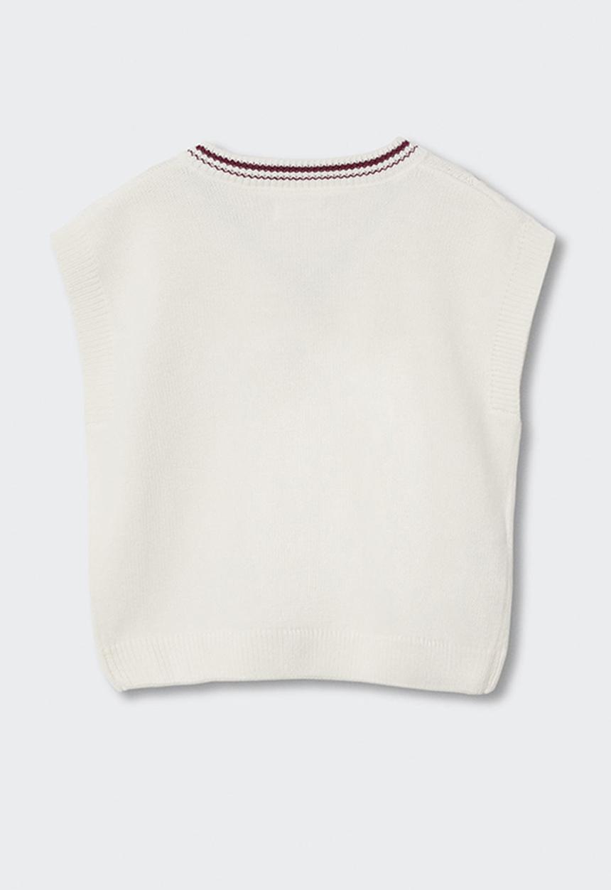 MANGO - Waistcoat varsity - beige