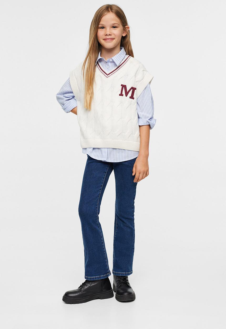 MANGO - Waistcoat varsity - beige
