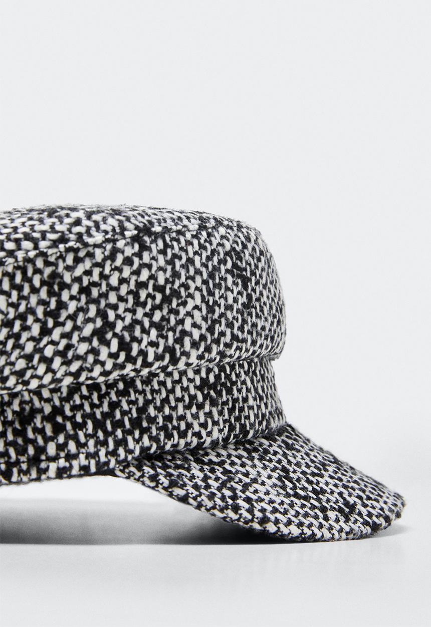 MANGO - Textured cap with visor - black
