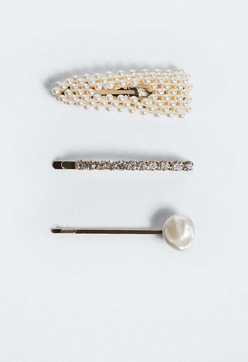 MANGO - Pearls hairclip 3 set - gold