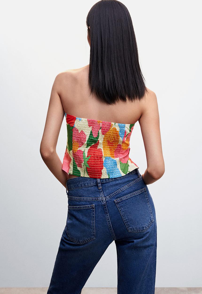 MANGO - top maria-h  - orange