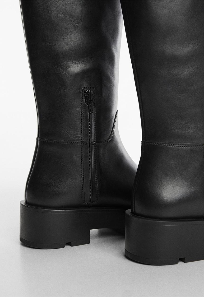 MANGO - Blan knee length boot - black