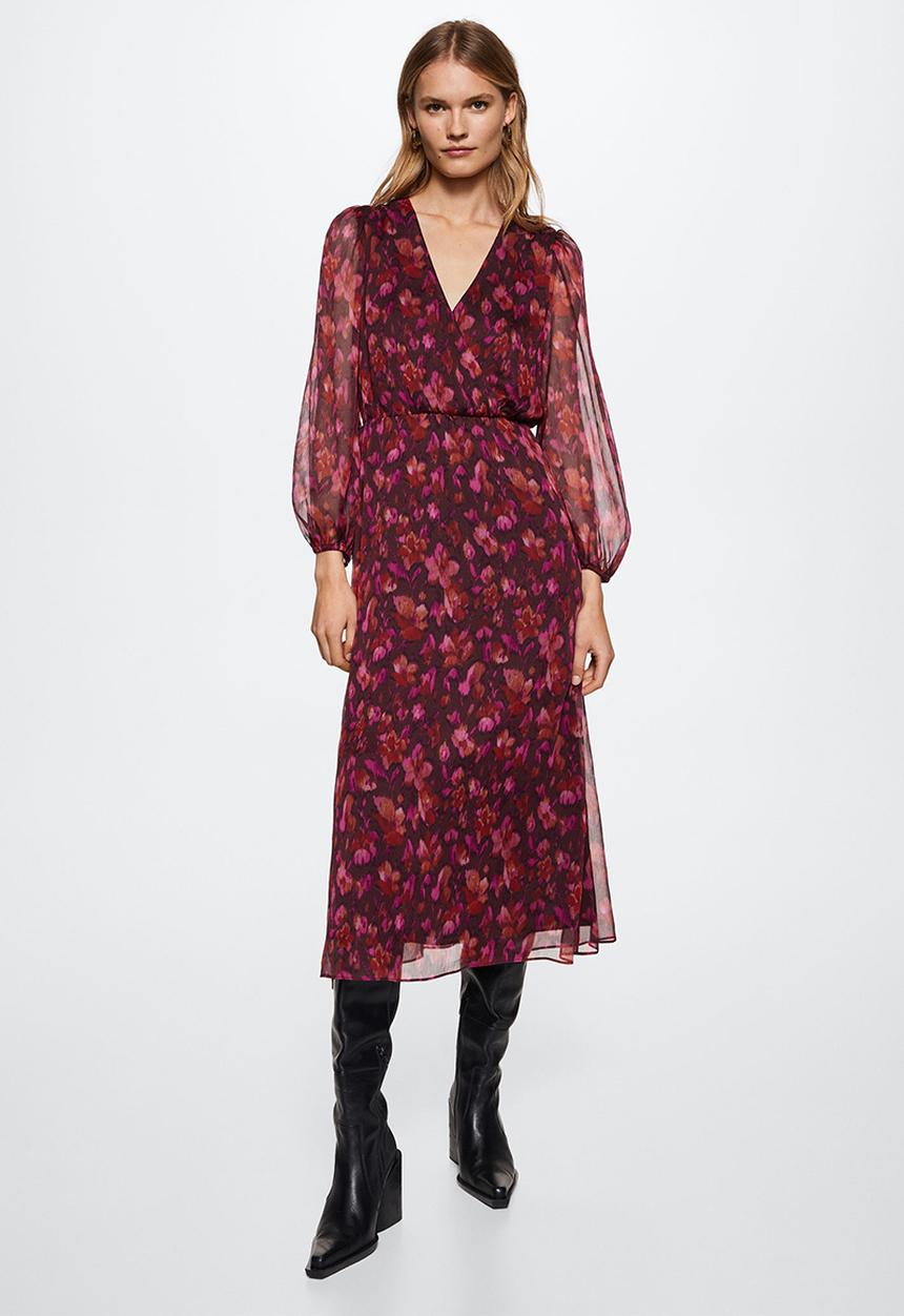 MANGO - Dress winona - dark red