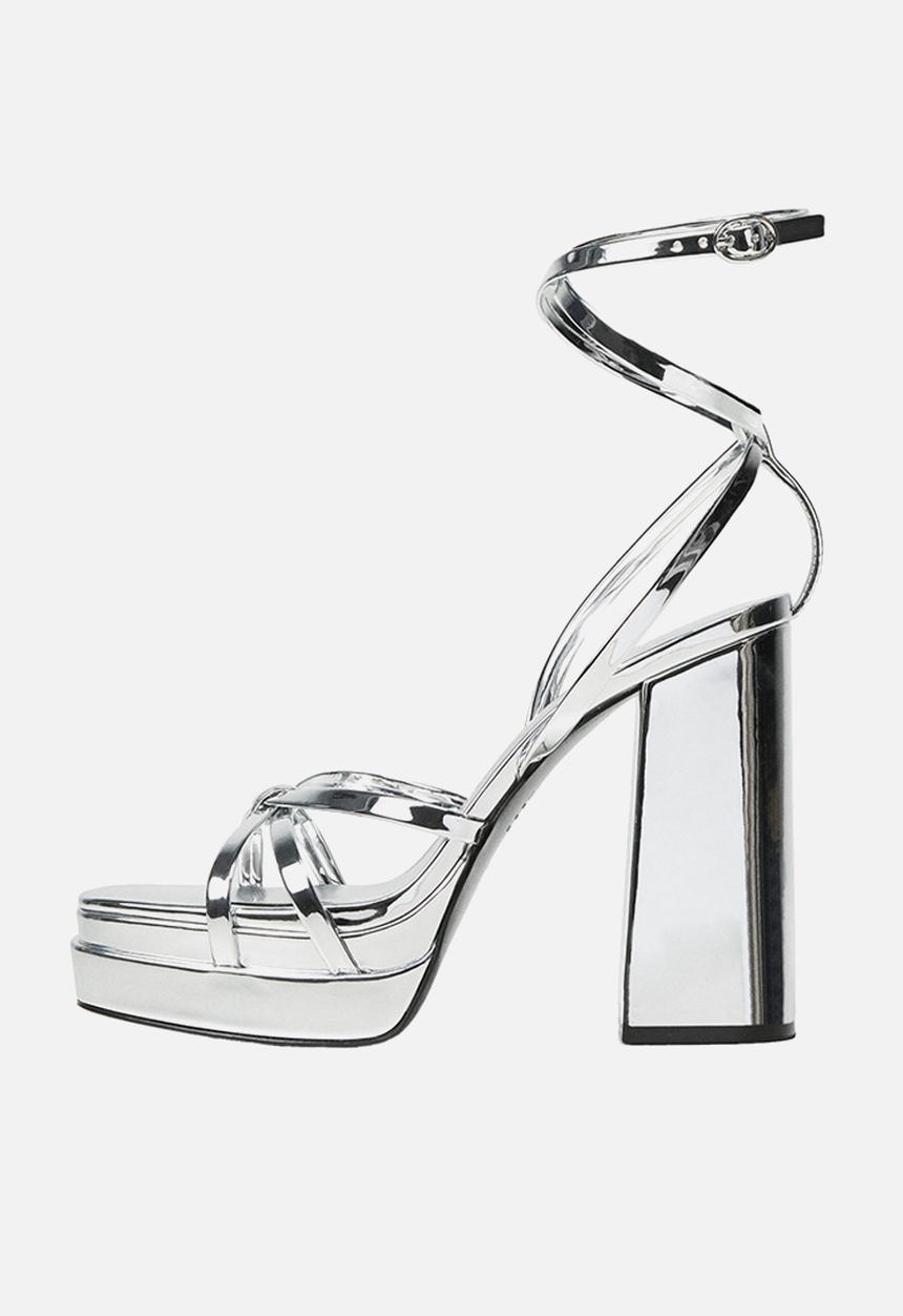MANGO - Vega platform heel - silver
