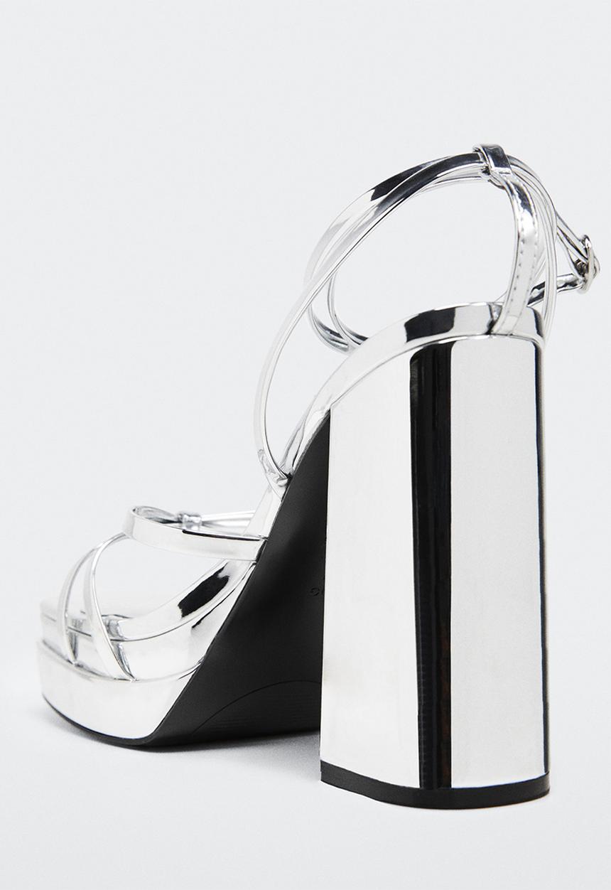 MANGO - Vega platform heel - silver