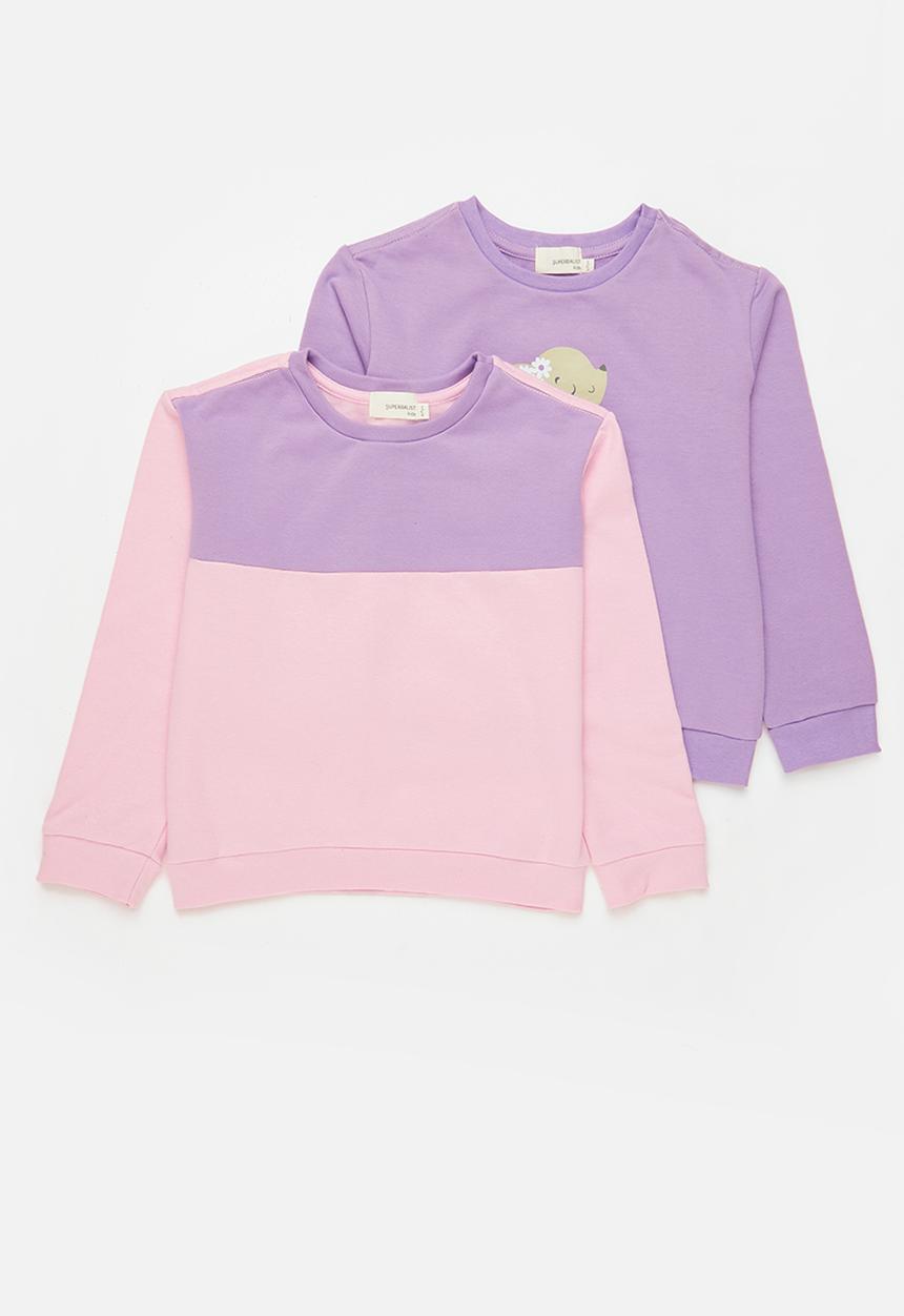 Superbalist - Girls 2 pack colour block - light pink & lilac