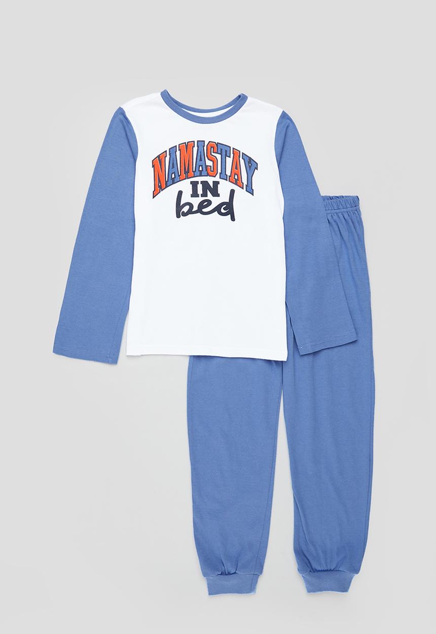 Superbalist - Boys winter pj set - white & blue