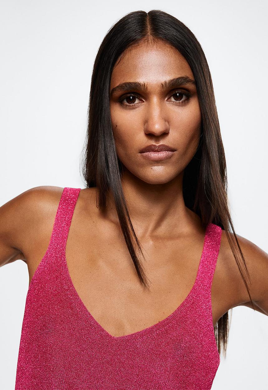 MANGO - Top kling - bright pink