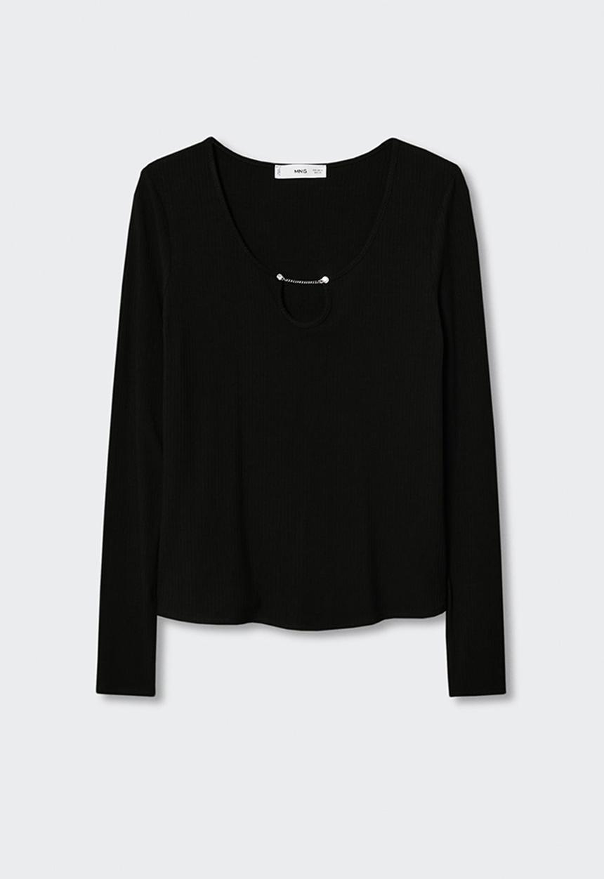 MANGO - T-shirt joya - black