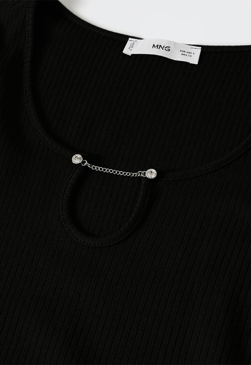 MANGO - T-shirt joya - black