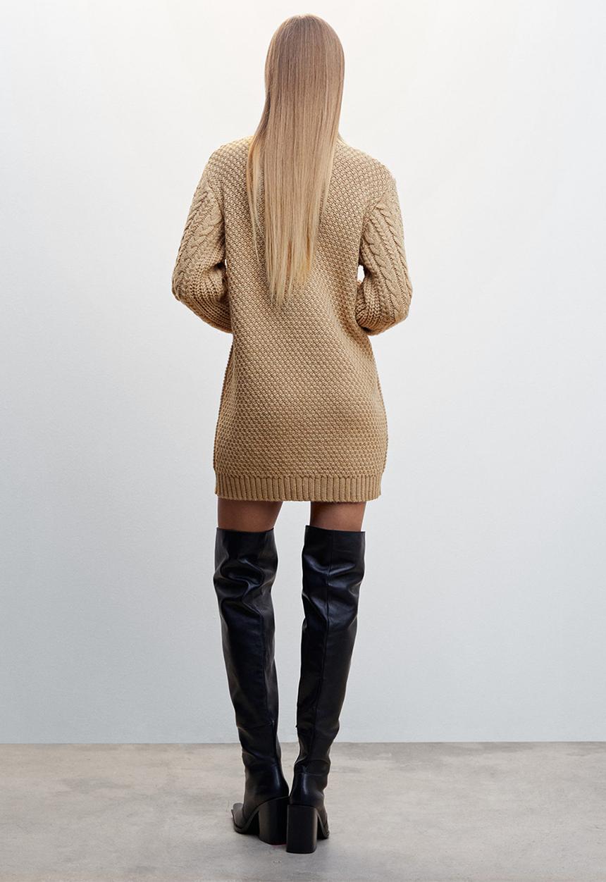 MANGO - Dress bambi - light beige