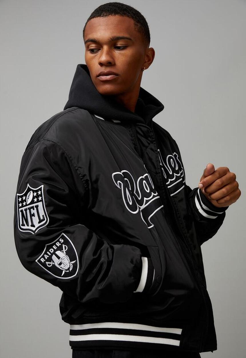 Cotton On - Nfl bomber jacket - lcn nfl raiders black/white
